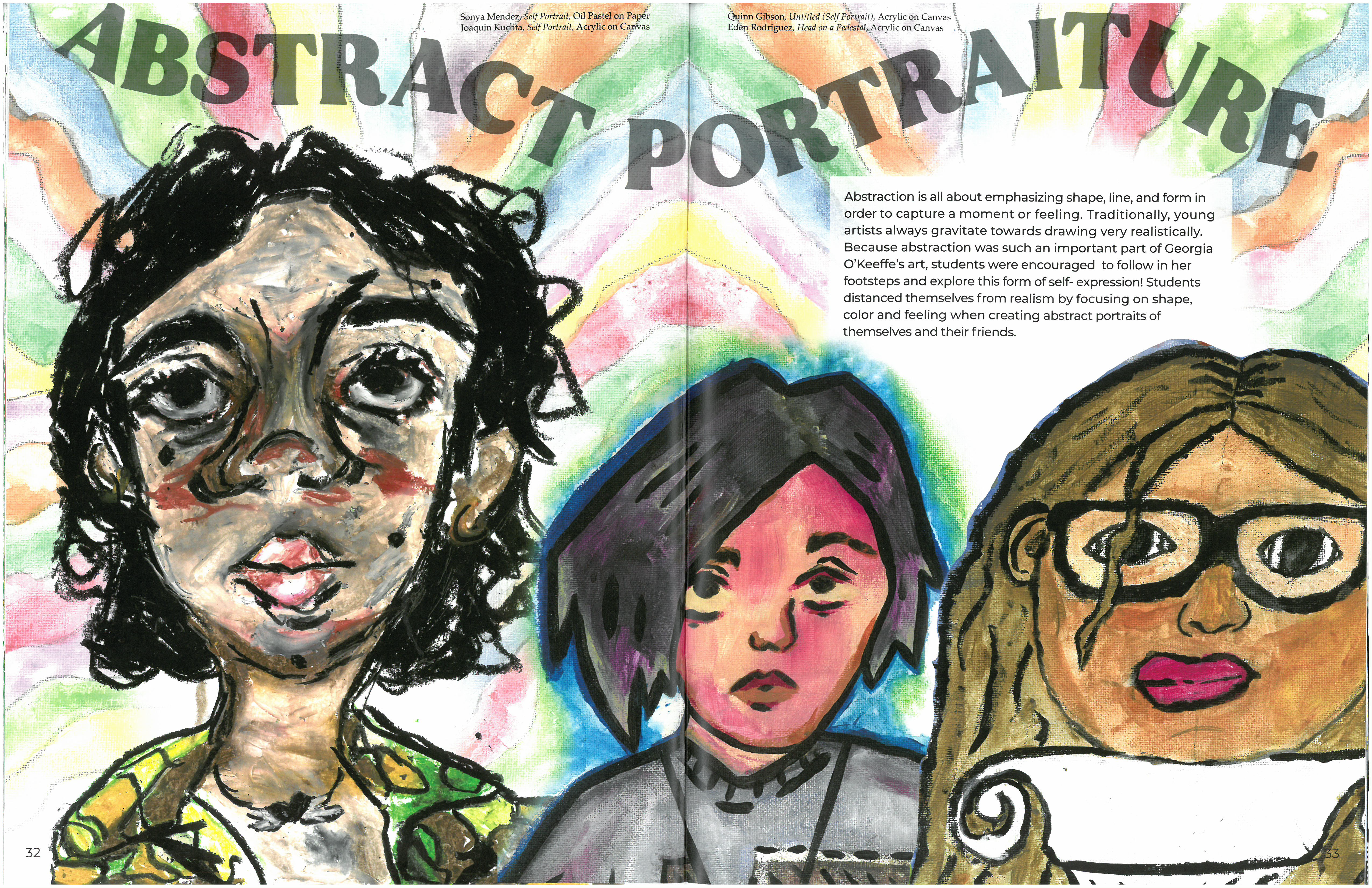 Portraits done by students from the A&L program